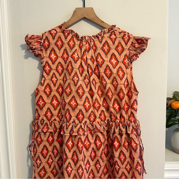 Banjanan Pink Red Printed Cotton Mini Dress Small - Picture 11 of 11